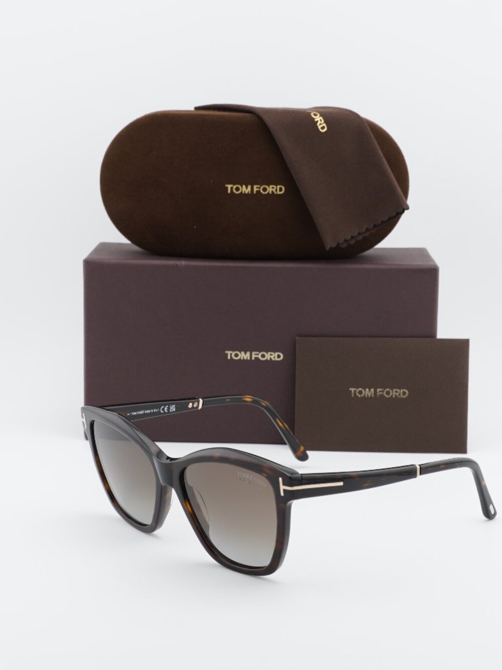 Tom Ford Lucia FT1087 52H Cat Eye Sunglasses – Havana / Brown